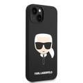Karl Lagerfeld Liquid Silicone Case with Karl Head Logo iPhone 14 Compatibility - Black