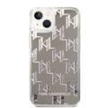 Karl lagerfeld Liquid Glitter Case Monogram Pattern & Multicolor Glitter iPhone 14 Compatibility - Silver