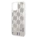 Karl lagerfeld Liquid Glitter Case Monogram Pattern & Multicolor Glitter iPhone 14 Compatibility - Silver