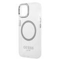 Guess Magsafe Compatibility Transparent Outline iPhone 14 Plus Compatibility - Silver