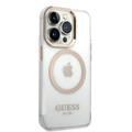 Guess Magsafe Compatibility Transparent Outline iPhone 14 Pro Compatibility - Gold