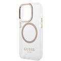 Guess Magsafe Compatibility Transparent Outline iPhone 14 Pro Compatibility - Gold