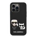 Karl Lagerfeld Magsafe Compatibility Liquid Silicone Case with Karl & Choupette Body iPhone 14 Pro Max Compatibility - Black