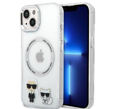 Karl Lagerfeld Magsafe Compatibility PC/TPU Case with Ring Wireless Chargeable iPhone 14 Compatibility - White