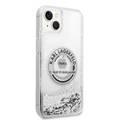 Karl Lagerfeld Liquid Glitter Case Silicone Round RSG Logo Ultra-Thin iPhone 14 Compatibility - Silver