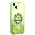 Karl Lagerfeld Liquid Glitter Case Silicone Round RSG Logo Ultra-Thin iPhone 14 Compatibility - Yellow