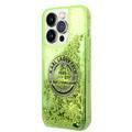Karl Lagerfeld Liquid Glitter Case Silicone Round RSG Logo Ultra-Thin iPhone 14 Pro Compatibility - Yellow