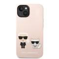 Karl Lagerfeld Magsafe Compatibility Liquid Silicone Case with Karl & Choupette Body iPhone 14 Plus Compatibility - Pink