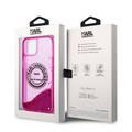 Karl Lagerfeld Liquid Glitter Case Silicone Round RSG Logo Ultra-Thin iPhone 14 Plus Compatibility - Pink