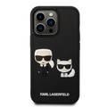 Karl Lagerfeld Silicone Case with 3D Karl & Choupette Protector iPhone 14 Pro Compatibility - Black