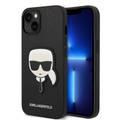 Karl Lagerfeld PU Saffiano Case with Karl Head Patch Ultra-Thin iPhone 14 Plus Compatibility - Black