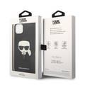 Karl Lagerfeld PU Saffiano Case with Karl Head Patch Ultra-Thin iPhone 14 Plus Compatibility - Black