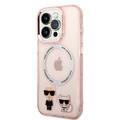 Karl Lagerfeld Magsafe Compatibility PC/TPU Case with Ring Wireless Chargeable iPhone 14 Compatibility - Pink