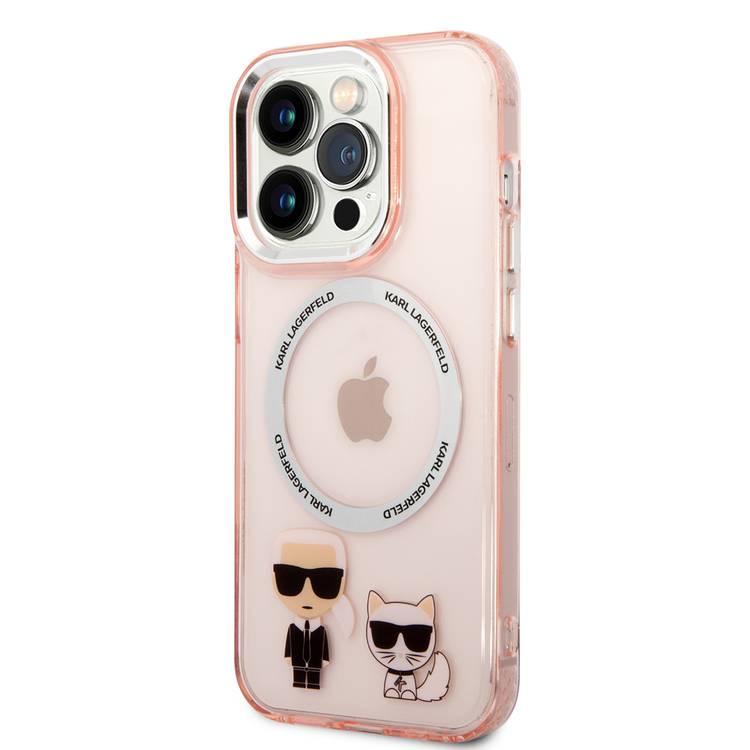 Karl Lagerfeld Magsafe Compatibility PC/TPU Case with Ring Wireless Chargeable iPhone 14 Compatibility - Pink