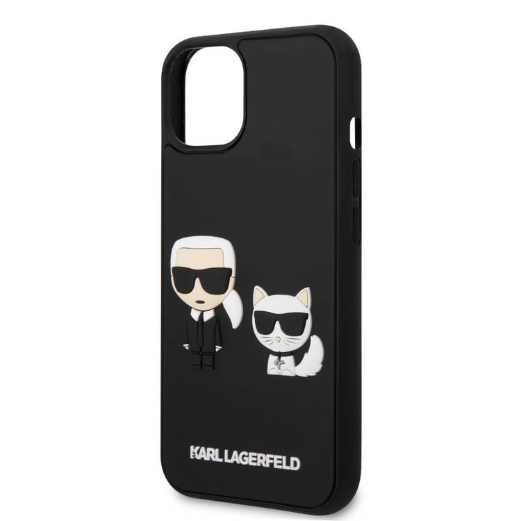 Karl Lagerfeld Silicone Case with 3D Karl & Choupette Protector iPhone 14 Plus Compatibility - Black