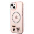 Karl Lagerfeld Magsafe Compatibility PC/TPU Case with Ring Wireless Chargeable iPhone 14 Pro Compatibility - Pink