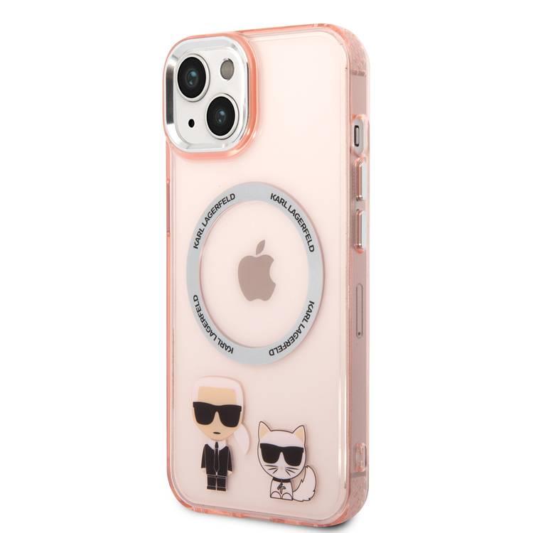 Karl Lagerfeld Magsafe Compatibility PC/TPU Case with Ring Wireless Chargeable iPhone 14 Pro Compatibility - Pink