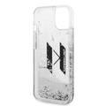 Karl Lagerfeld Liquid Glitter Silicone Case Big KL Logo Protector iPhone 14 Plus Compatibility - Silver