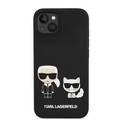 Karl Lagerfeld Magsafe Compatibility Liquid Silicone Case with Karl & Choupette Body iPhone 14 Compatibility - Black