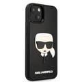 Karl Lagerfeld Case Silicone with 3D Rubber Karl Head Protector iPhone 14 Plus Compatibility - Black