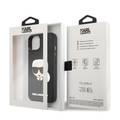 Karl Lagerfeld Case Silicone with 3D Rubber Karl Head Protector iPhone 14 Plus Compatibility - Black
