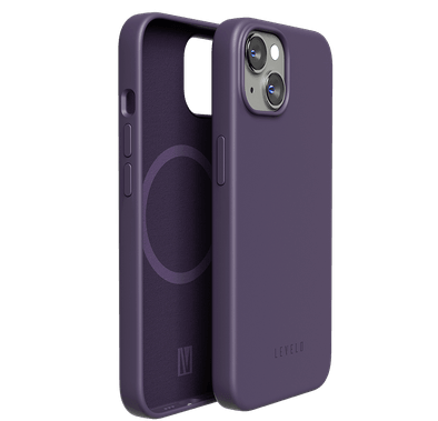 Levelo Iris Magsafe Compatibility Liquid Silicone Case iPhone 14 Compatibility - Purple
