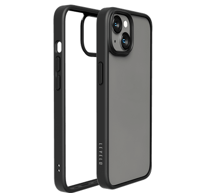 Levelo Solo Clear Back Case iPhone 14 Compatibility - Black