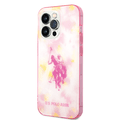 USPA PC/TPU Case with Tie&Dye Design & Horse Logo iPhone 14 Pro Max Compatibility - Pink