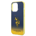 USPA PC/TPU Gradient Case with Dyed Bumper & Horse Logo iPhone 14 Pro Compatibility - Navy/Yellow