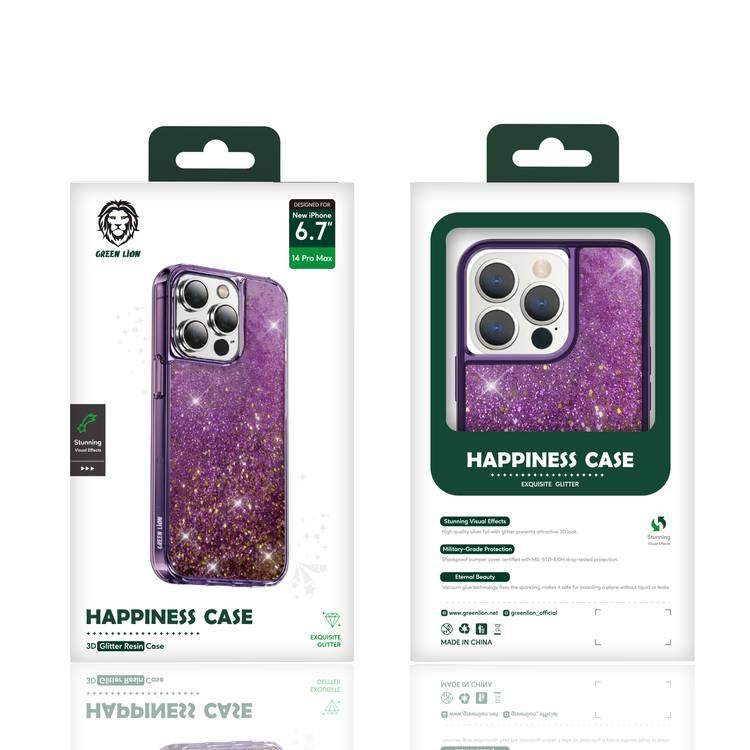 Green Lion Glitter Resin case, Shock Proof,  Compatible with iPhone 14 Pro - Silver