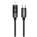 Porodo 35W Braided USB-C To Lightning Cable With Power Display 1.2m/4ft - Black