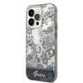 Guess PC/TPU IML Case with Double Layer Electroplated Camera Outline & Toile De Jouy iPhone 14 Pro Compatibility - Ochre
