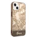 Guess PC/TPU IML Case with Double Layer Electroplated Camera Outline & Toile De Jouy iPhone 14 Compatibility - Ochre
