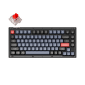 Keychron V1 ANSI 75% Layout 84 Key Full Assembled With Knob & Brown, Red Switch RGB Hot-Swap Gateron G pro Mechanical Wired Normal Profile QMK Custom - Frosted Black
