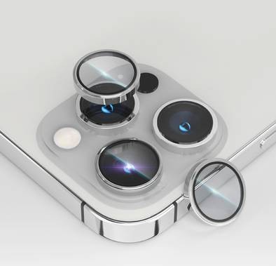 Levelo Lucent Trio 9H Hardness Camera Lens Protector,  Compatible with iPhone 14 Pro Max/14 Pro - Silver