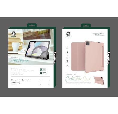 Green Lion Leather & TPU Folio iPad Case Compatible with iPad Pro 12.9" ( 2021 ) - Pink