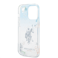 USPA PC/TPU Gradient Case with Splattered Pattern & Horse Logo iPhone 14 Pro Max Compatibility - Blue