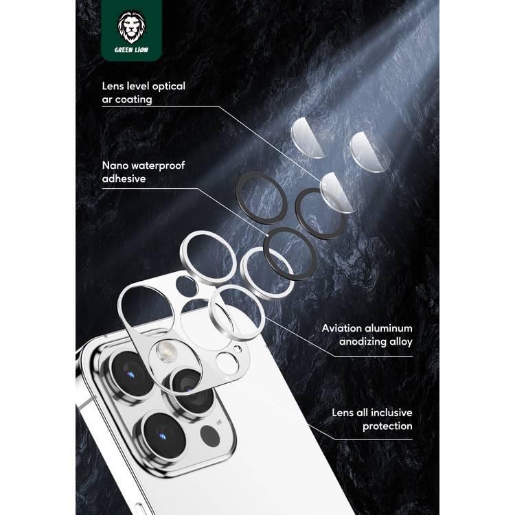 Green Lion Camera Lens Pro Aluminum Protector Compatible with iPhone 14 Pro /14 Pro Max - Silver