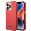 Lacoste Hard Case IML Double Layer & Dyed Bumper Signature Pattern Compatible with iPhone 14 Pro - Red