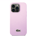 Lacoste Hard Case Iconic Petit Pique PU Woven Logo Estragon Compatible with iPhone 14 Pro - Parme