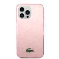 Lacoste Hard Case IML Double Layer & Dyed Bumper Signature Pattern Compatible with iPhone 14 Pro Max - Pink