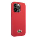 Lacoste Hard Case Iconic Petit Pique PU Woven Logo Estragon Compatible with iPhone 14 Pro - Red
