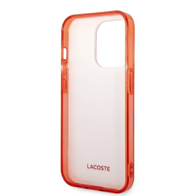Lacoste Hard Case IML Double Layer & Dyed Bumper Lettrines Compatible with iPhone 14 Pro - Red