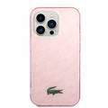 Lacoste Hard Case IML Double Layer & Dyed Bumper Signature Pattern Compatible with iPhone 14 Pro - Pink
