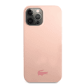 Lacoste Hard Case Liquid Silicone / Microfiber Glossy Printing Logo Compatible with iPhone 14 Pro Max - Pink