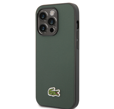 Lacoste Hard Case Iconic Petit Pique PU Woven Logo Estragon Compatible with iPhone 14 Pro Max - Sinople Green