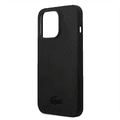 Lacoste Hard Case Liquid Silicone / Microfiber Glossy Printing Logo Compatible with iPhone 14 Pro - Black