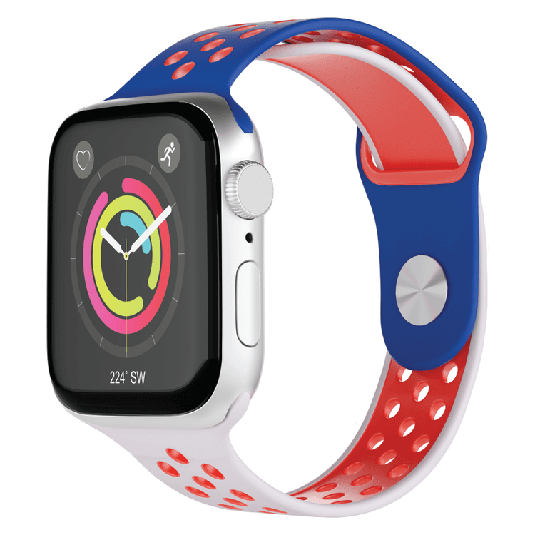 Porodo Lifestyle World Cup Series NIKE Silicone Strap Compatible with Watch Strap size 42/44/45mm - Blue/White/Red (FRN)