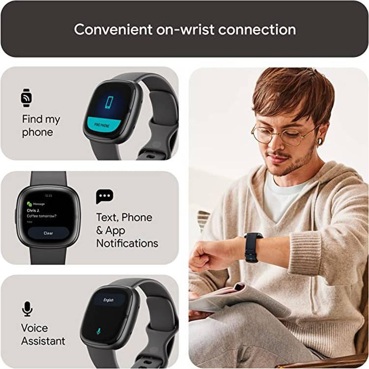 Fitbit Sense2 Fitness Wristband Heart Rate Tracker - Shadow Grey/Graphite Aluminum