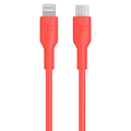 Powerology Type-C To Lightning Cable PD 20W, Fast Data Sync And Charge, Universal Compatibility - Red